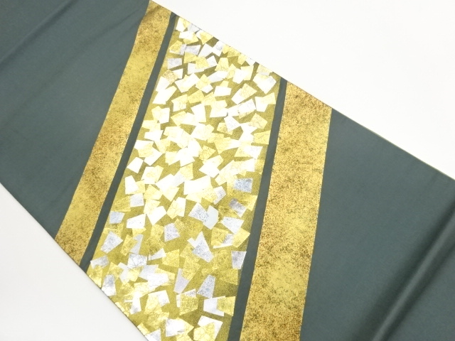 JAPANESE FUKURO OBI / KINSAI / ABSTRACT SHIKISHI PATTERN